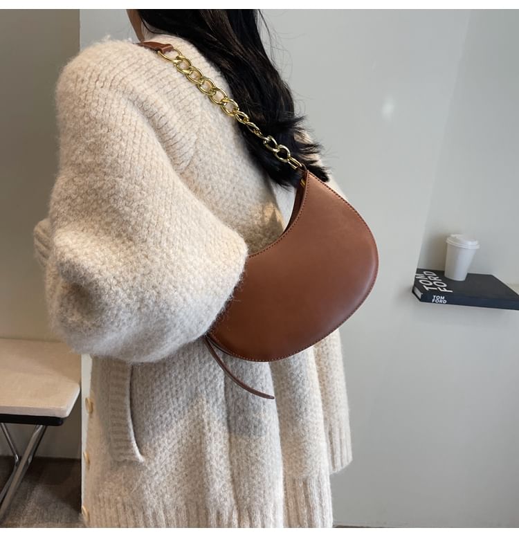 Faux Leather Hobo Bag