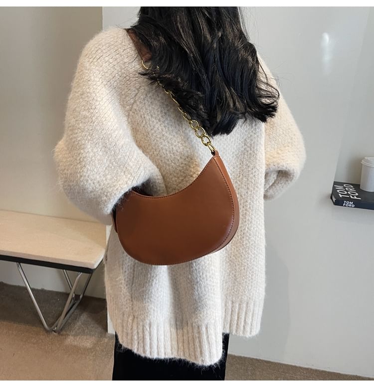 Faux Leather Hobo Bag