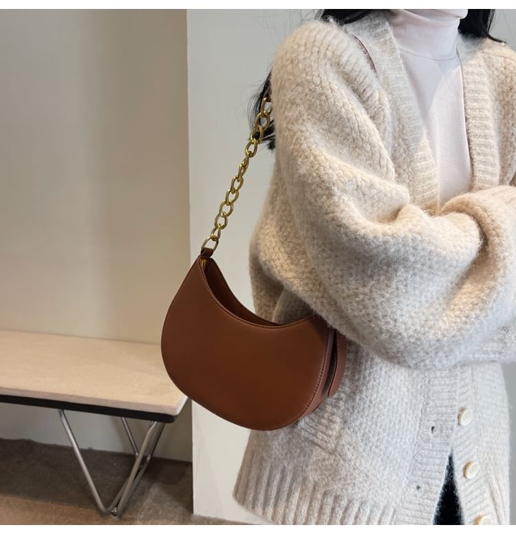 Faux Leather Hobo Bag