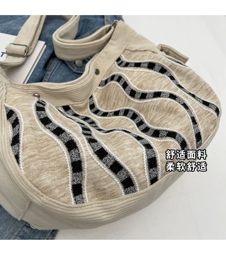 Corduroy Striped Tote Bag