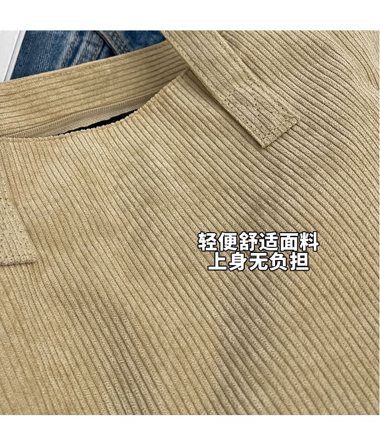 Lettering Corduroy Tote Bag + Coin Purse