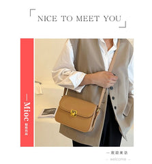Faux Leather Flap Shoulder Bag
