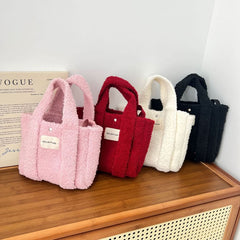 Fluffy Handle Crossbody Top Bag