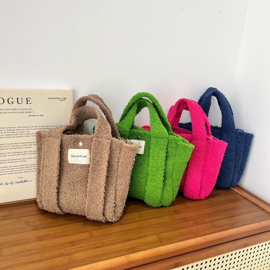 Fluffy Handle Crossbody Top Bag