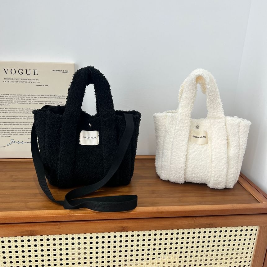 Fluffy Handle Crossbody Top Bag