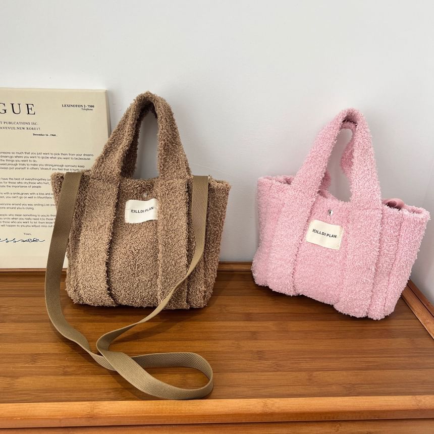 Fluffy Handle Crossbody Top Bag