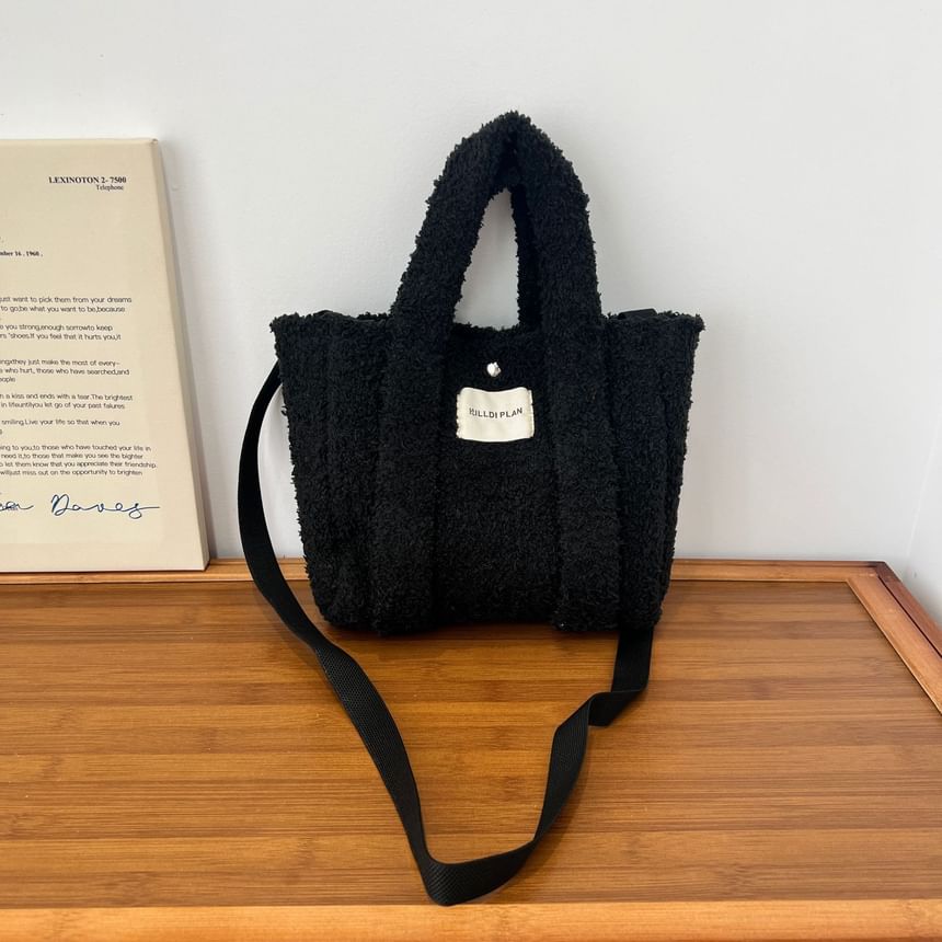 Fluffy Handle Crossbody Top Bag