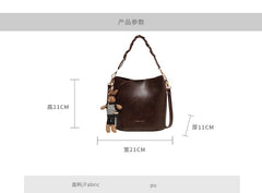 Faux Leather Bucket Bag + Bag Charm
