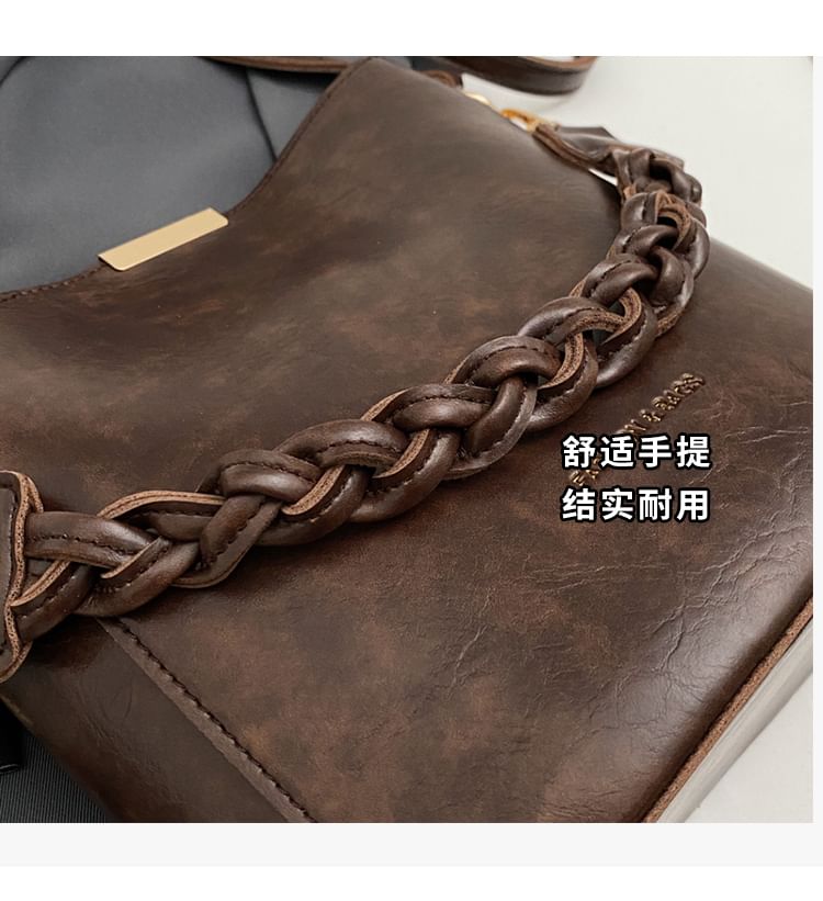 Faux Leather Bucket Bag + Bag Charm