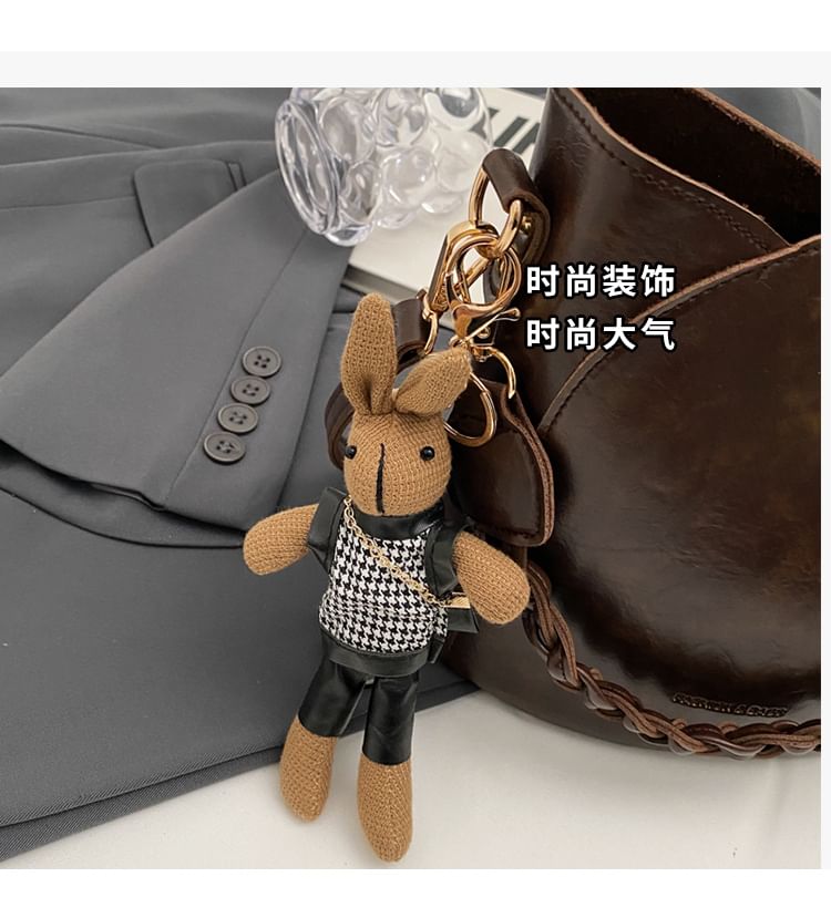 Faux Leather Bucket Bag + Bag Charm