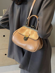 Crossbody Leather Faux Bag Clasped