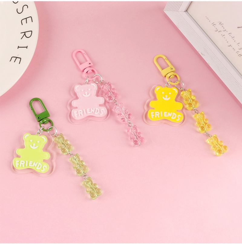 Bear Acrylic Bag Charm Keyring