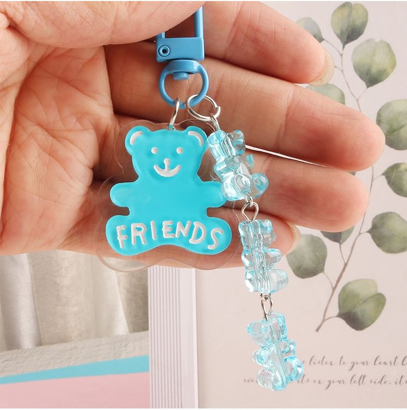 Bear Acrylic Bag Charm Keyring