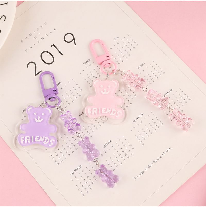 Bear Acrylic Bag Charm Keyring