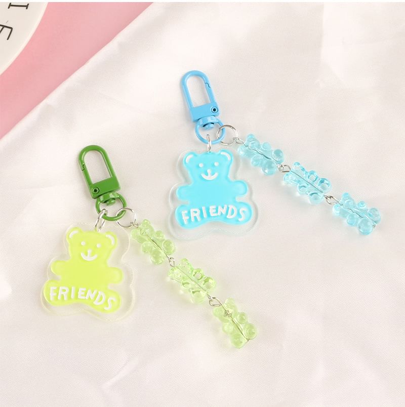 Bear Acrylic Bag Charm Keyring