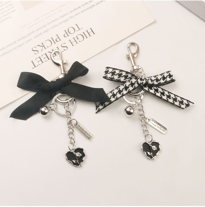 Ribbon Heart Bag Charm Keyring