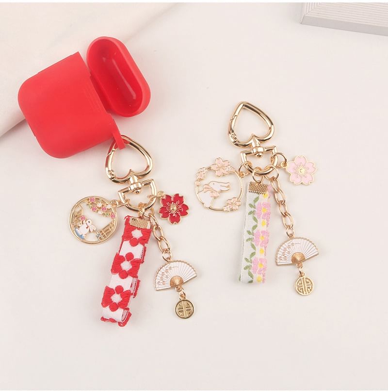 Rabbit Sakura Strap / Faux Pearl Bag Charm Keyring
