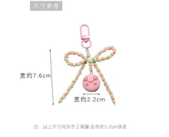 Pig Bow Bead Resin Bag Charm Keyring