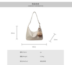 Plain Faux Leather Crossbody Bag / Bag Charm / Set