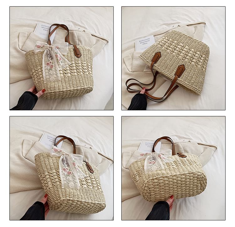 Woven Tote Bag + Scarf
