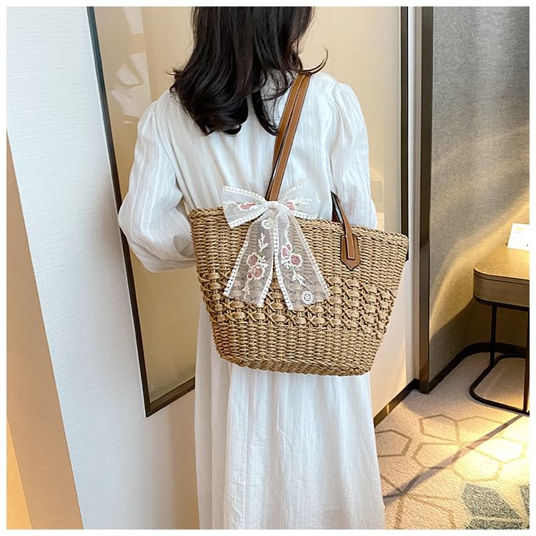 Woven Tote Bag + Scarf