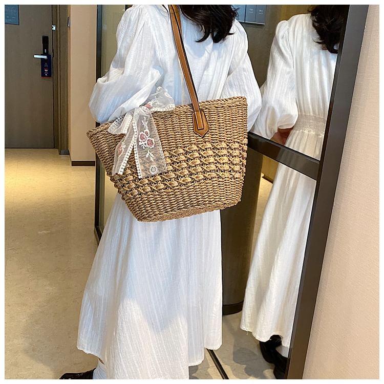 Woven Tote Bag + Scarf