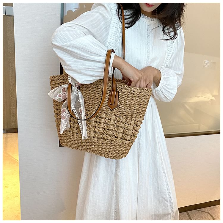Woven Tote Bag + Scarf