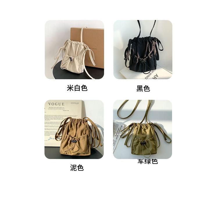 Bag Crossbody Nylon Drawstring Plain