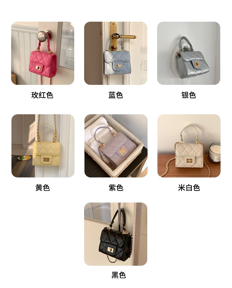 Bag Crossbody Quilted Chain Strap Flap