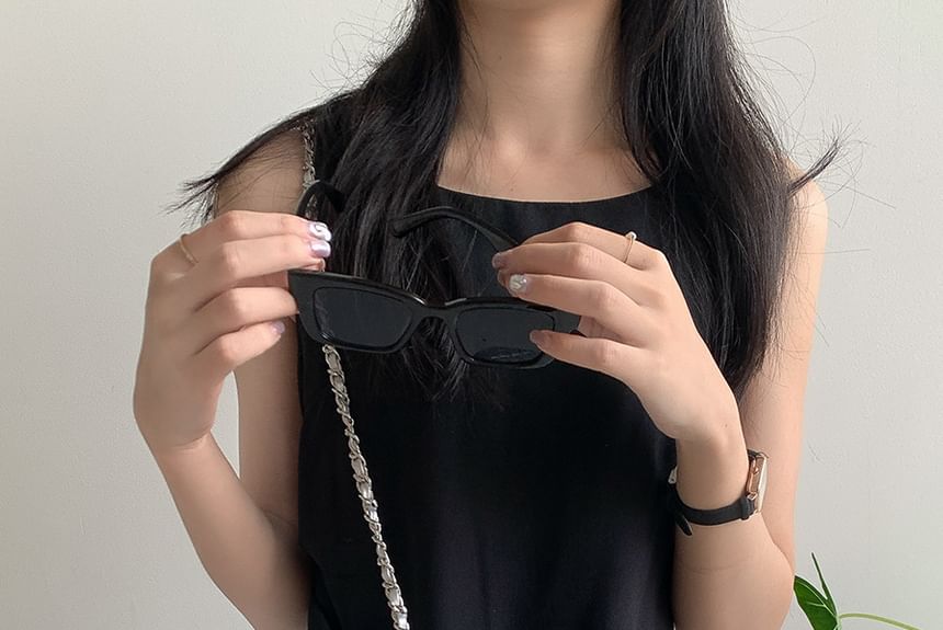 Chain Heart Strap Bag Quilted Crossbody