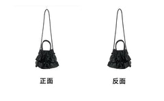 Leather Bag Faux Crossbody Top Handle Ruffle