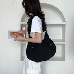 Bag Drawstring Crossbody Nylon Plain