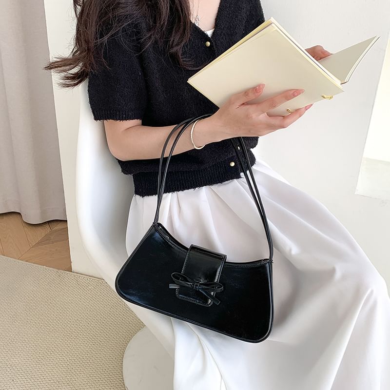 Shoulder Faux Leather Bow Bag