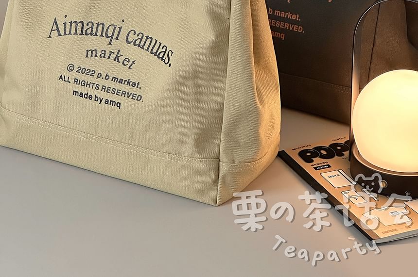 Lettering Canvas Tote Bag