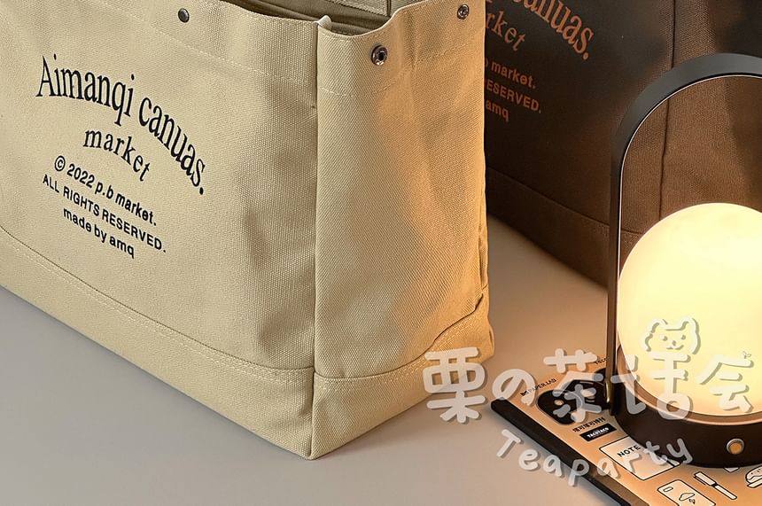Lettering Canvas Tote Bag