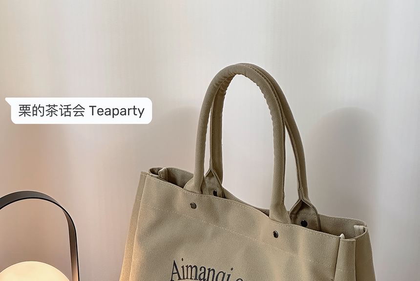 Lettering Canvas Tote Bag