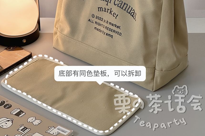 Lettering Canvas Tote Bag