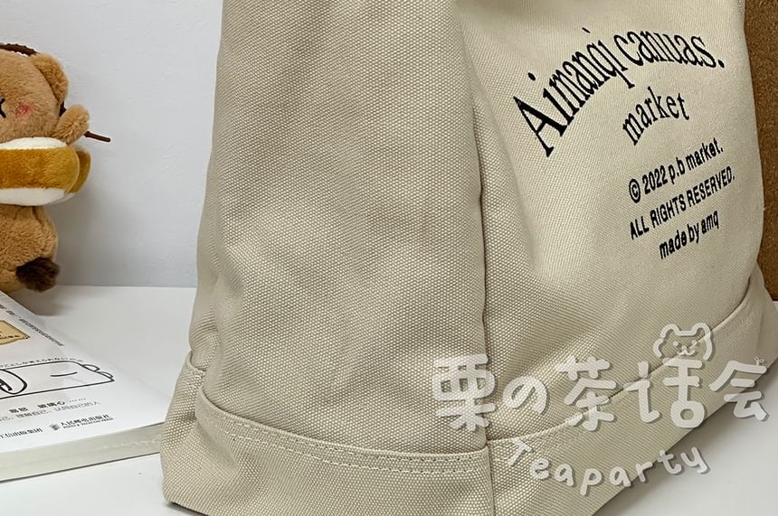 Lettering Canvas Tote Bag