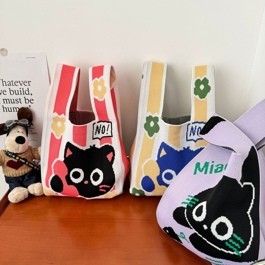 Bag Tote Knit Cat