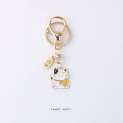 Japanese Lucky-Cat Bag Charm / Key Ring