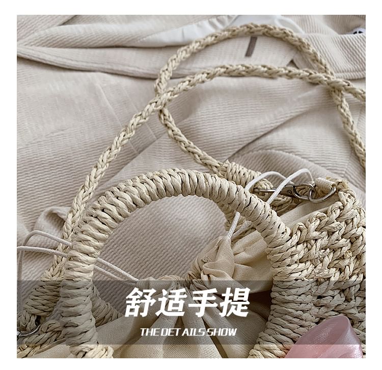 Top Handle Woven Crossbody Bag + Scarf