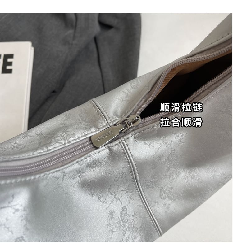 Jacquard Faux Leather Crossbody Bag + Bag Charm