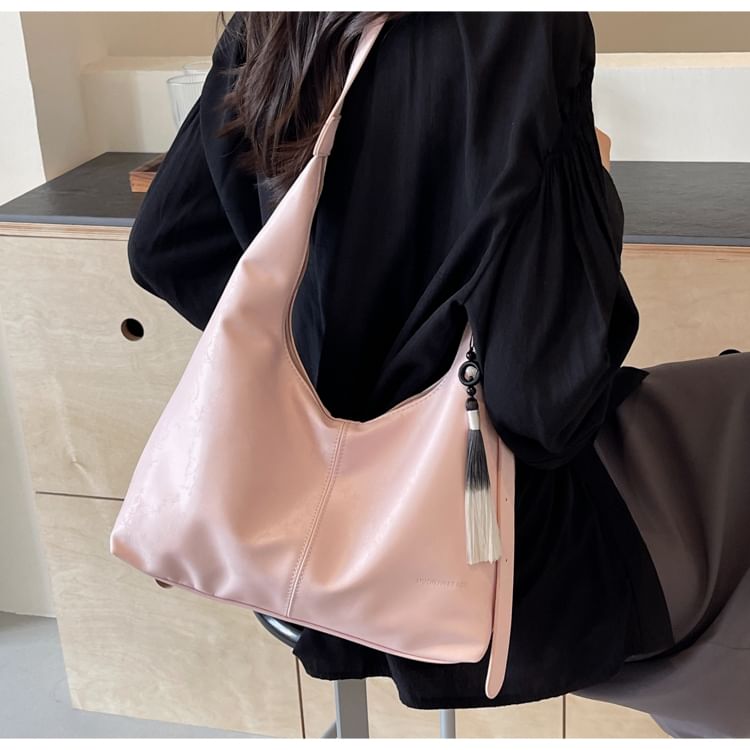 Jacquard Faux Leather Crossbody Bag + Bag Charm