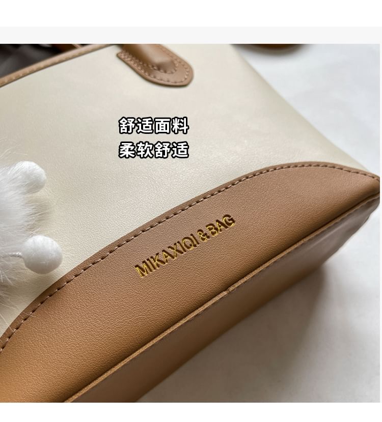 Top Handle Faux Leather Crossbody Bag + Bag Charm