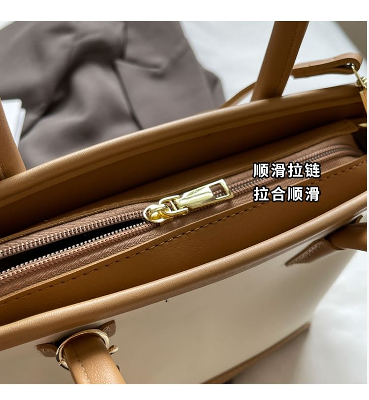Top Handle Faux Leather Crossbody Bag + Bag Charm