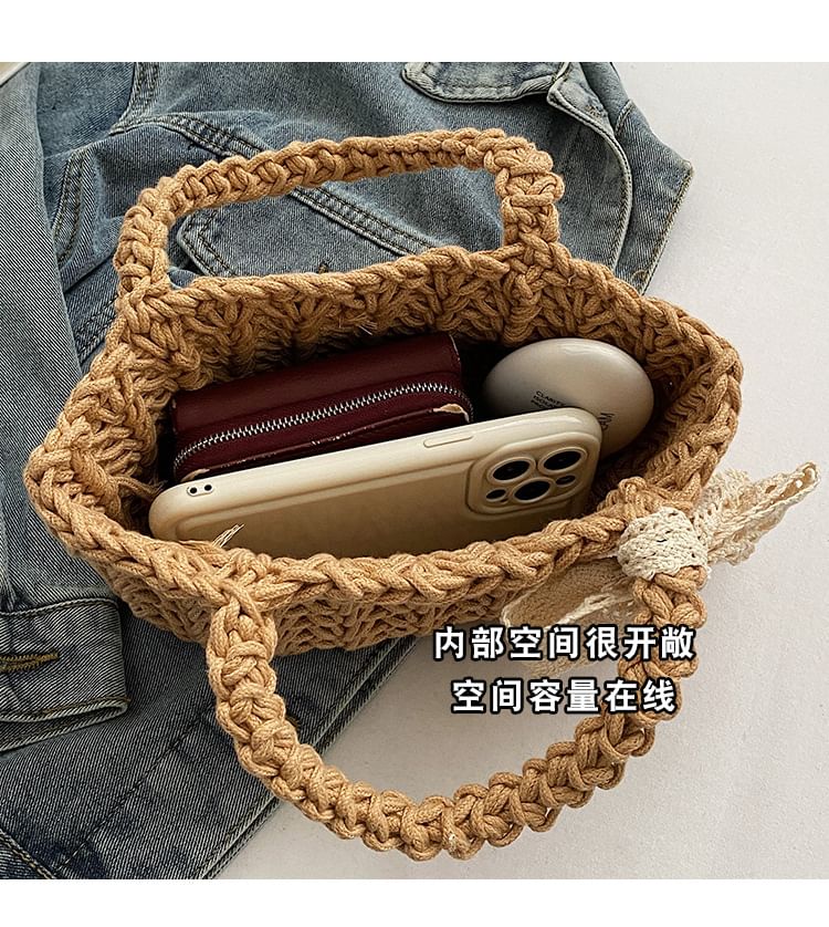 Tote Bag Bow Woven