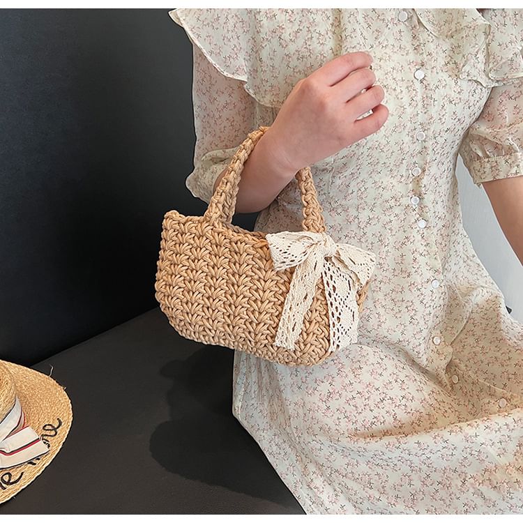 Tote Bag Bow Woven