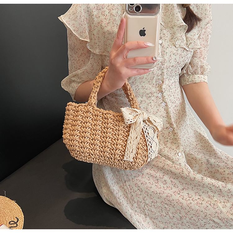Tote Bag Bow Woven