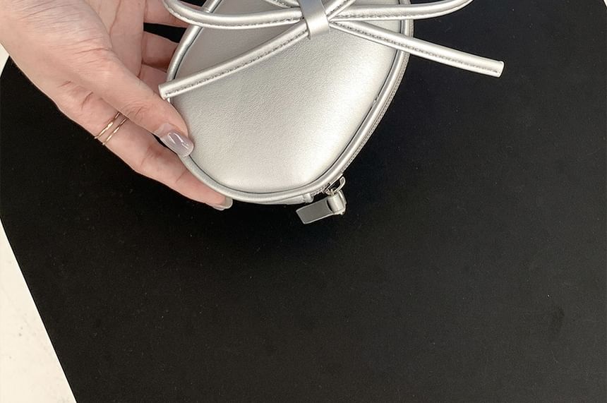 Plain Crossbody Charm Faux + Bag Pearl Leather Strap