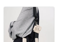 Faux Leather Plain Flap Crossbody Bag + Coin Purse